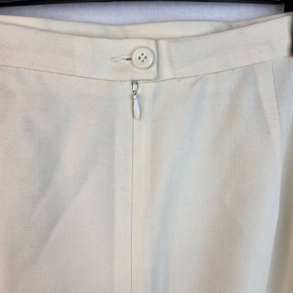 Pendleton Wool Skirt Petite 16 Cream Textured Details Vintage USA Deadstock - Picture 3 of 8